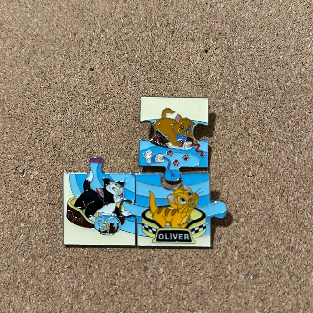 Loungefly Disney Cat Character Portraits Puzzle Blind Box Enamel Pin - 3 pack